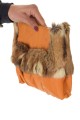 Модна оранжева дамска чанта от естествен косъм 99.00