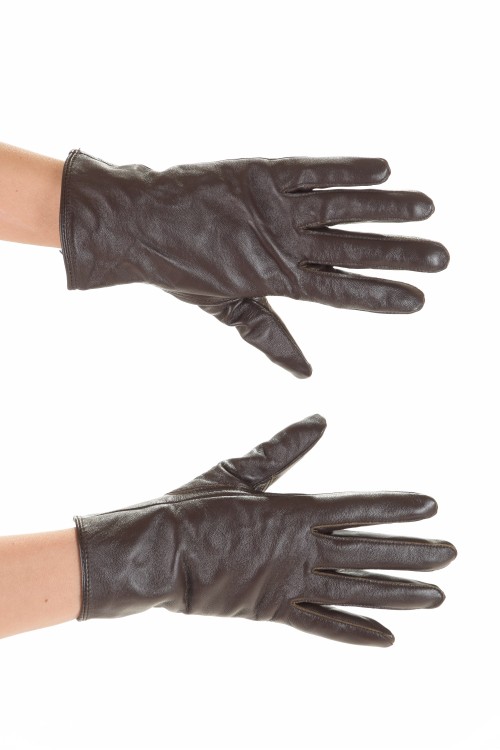 Тъмно кафяви дамски кожени ръкавици 13.00