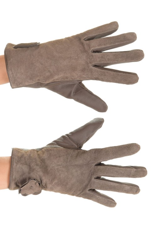 Тъмно кафяви ръкавици от естествена кожа 15.00