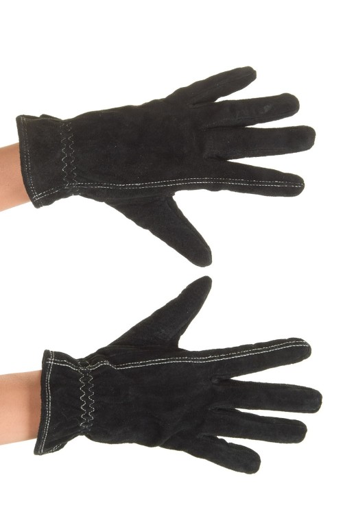 Черни велурени ръкавици от естествена кожа 15.00