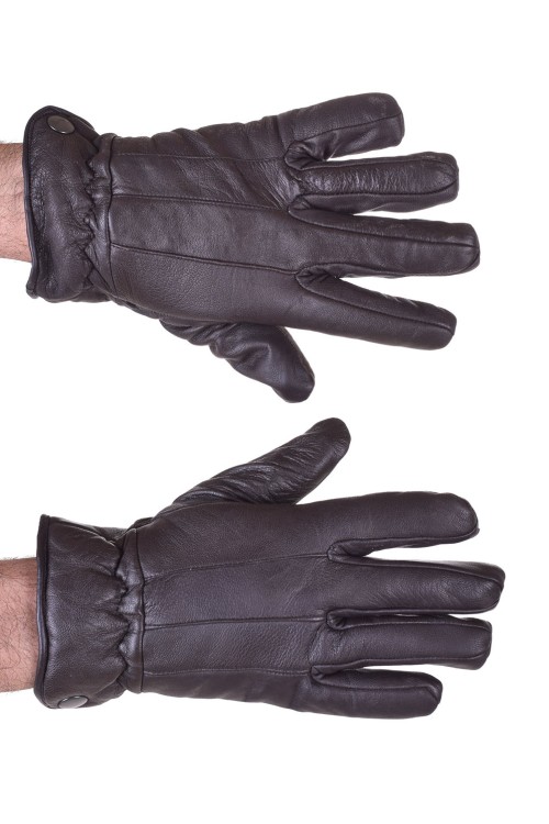 Тъмно кафяви мъжки кожени ръкавици 18.00