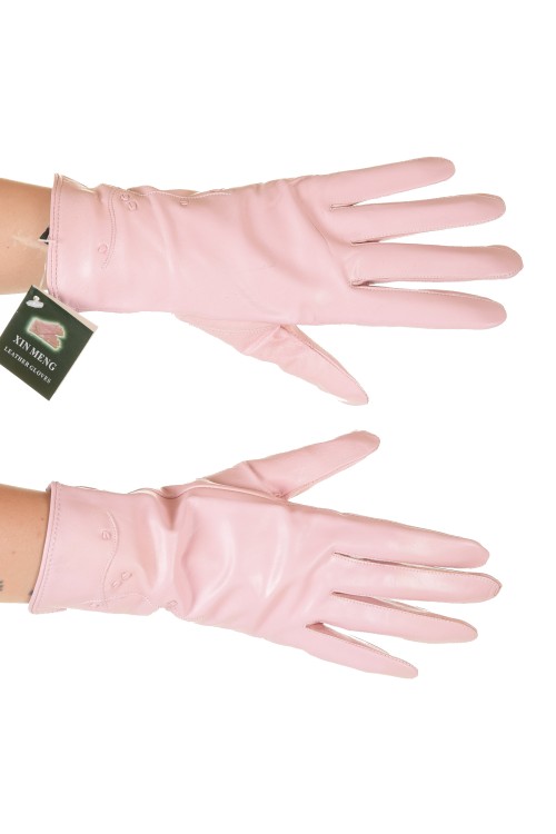 Розови дамски кожени ръкавици 25.00