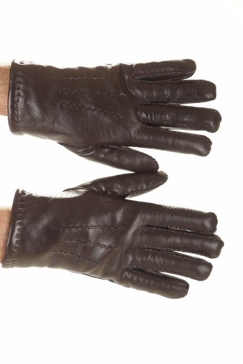 Тъмно кафяви мъжки кожени ръкавици 18.00