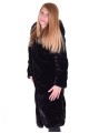 Черно дълго палто от изкуствена кожа 59.00