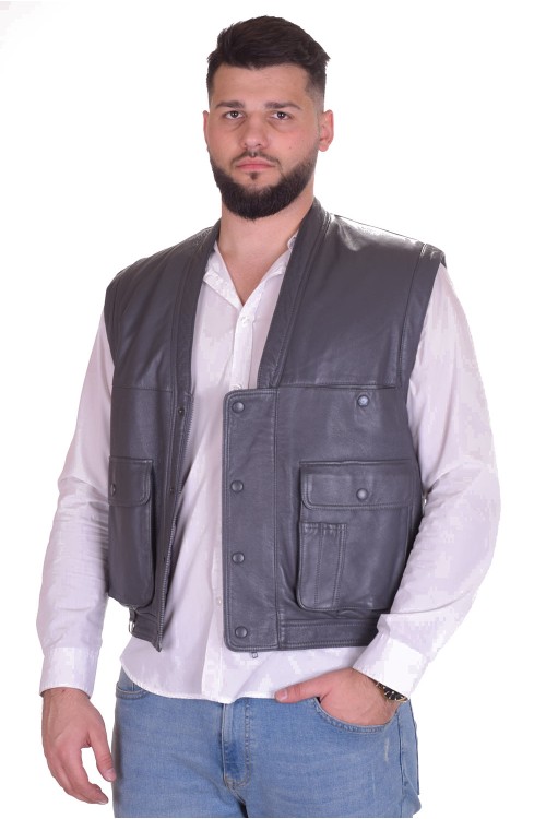 Сив кожен елек 49.00