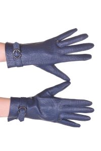 Тъмно сини ръкавици от изкуствена кожа