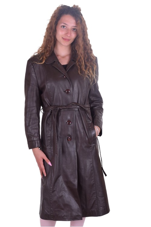Изтънчен дамски шлифер от естествена кожа 35.00