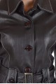 Черен дамски шлифер от естествена кожа 75.00