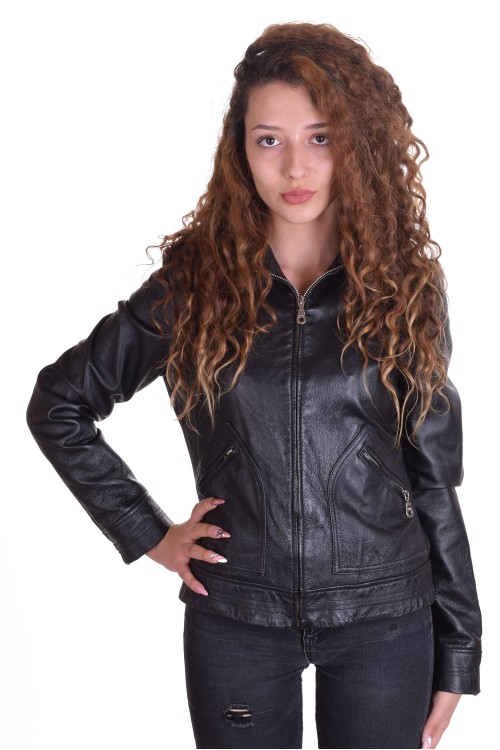 Модерно дамско яке от естествена кожа 64.00