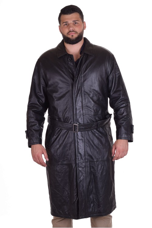 Черен шлифер от естествена кожа 109.00