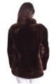 Тъмно кафява късо палто от естествен косъм 79.00