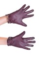 Тъмно червени дамски ръкавици от естествена кожа 7.00