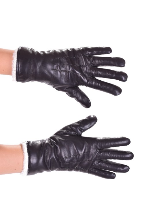 Изискани дамски ръкавици от плътна кожа с мека и топла подплата 5.00