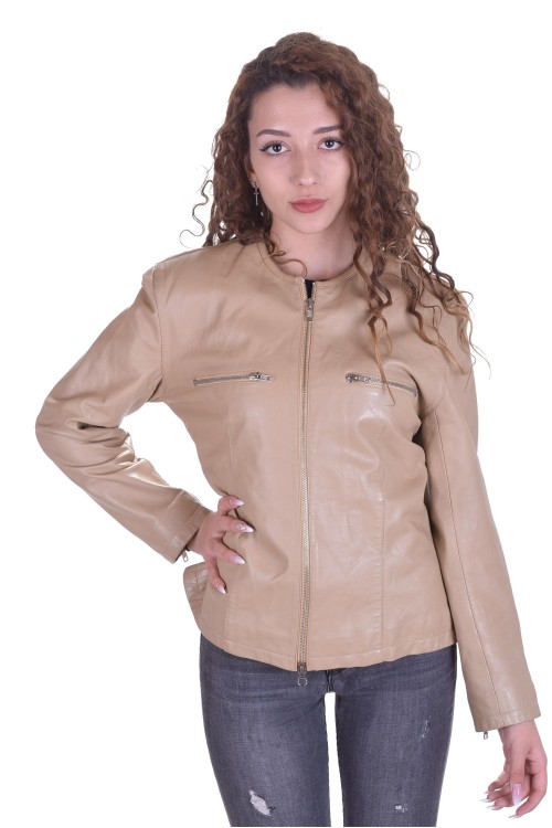 Модерно дамско яке от естествена кожа 25.00
