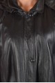 Черно дамско дълго яке от естествена кожа 89.00