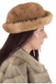 Бежова дамска шапка от естествен косъм 29.00