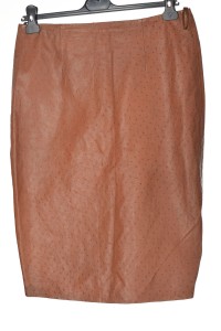 Екстравагантна кафява дамски пола от естествена кожа