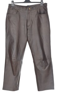 Тъмно кафяв мъжки панталон от естествена кожа