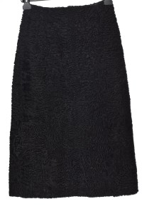 Представителна черна дамски пола от астраган