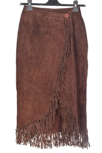 Кафява велурена пола