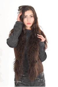Стилен дамски елек от естествен косъм