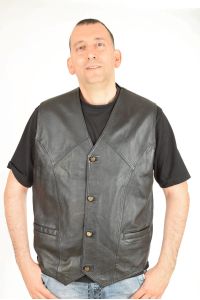 Елегантен дамски елек от естествена кожа