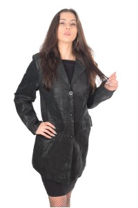 Екстравагантно дамско яке от естествена кожа