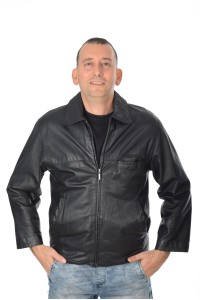 Черно мъжко яке от естествена кожа
