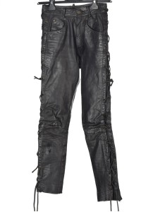 Екстравагантен дамски панталон от естествена кожа